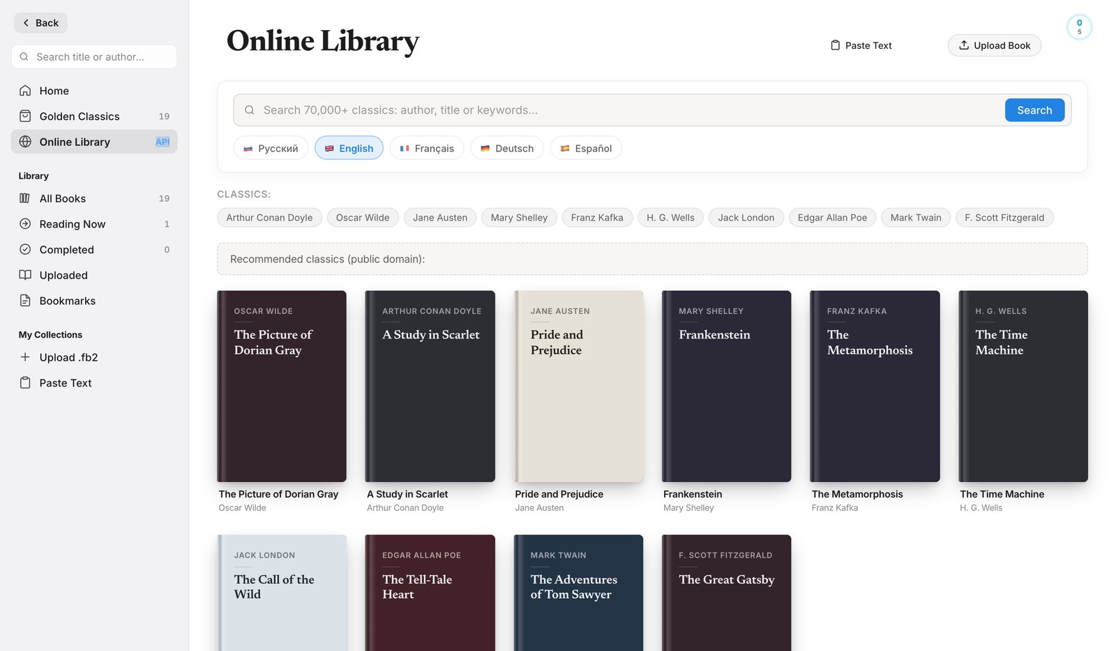 The EyeStill online library: public-domain classics in English as a gallery of covers